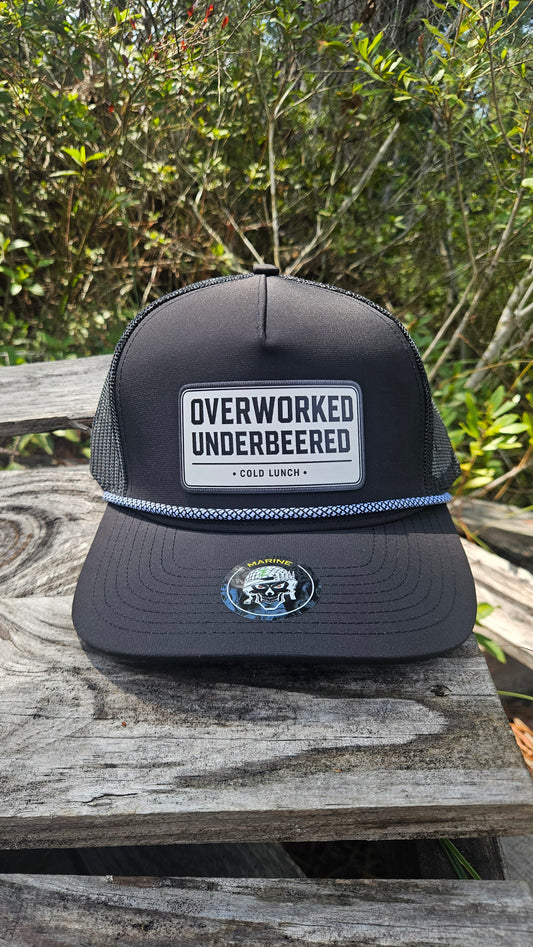 Overworked Underbeered Hat - Black / White Rope