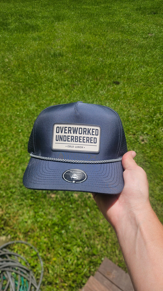 Overworked Underbeered Hat - Blue / White Rope