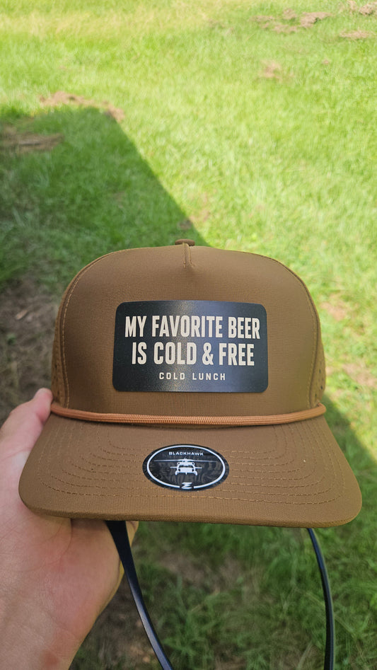 My Favorite Beer Is Cold & Free Hat - Brown
