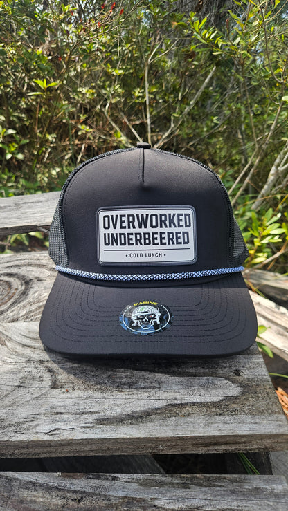 Overworked Underbeered Hat - Black / White Rope