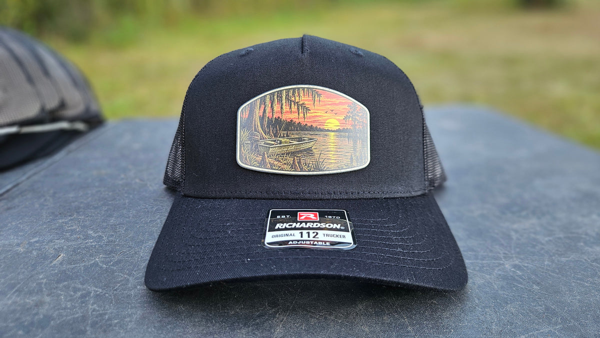 Stay Clocked Out Fishing Hat, black without rope
